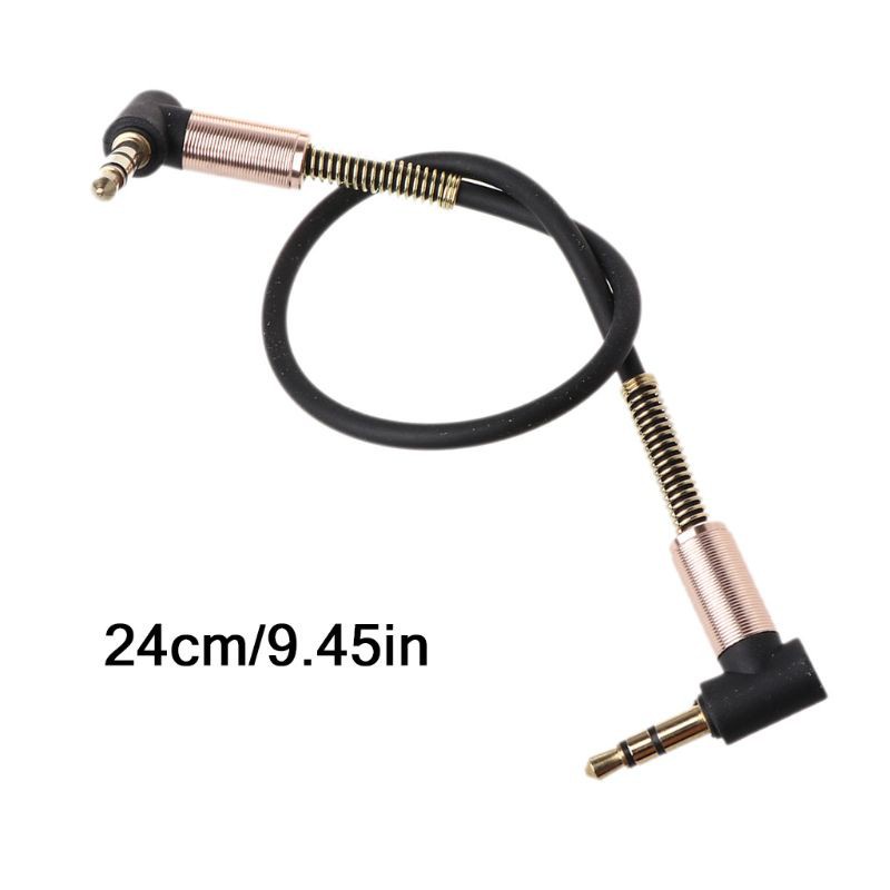 Dây cáp âm thanh AUX 24cm hai đầu 90 độ chuyển đổi 3.5 mm sang 3.5mm thích hợp cho Iphone Samsung Xiaomi Mp3