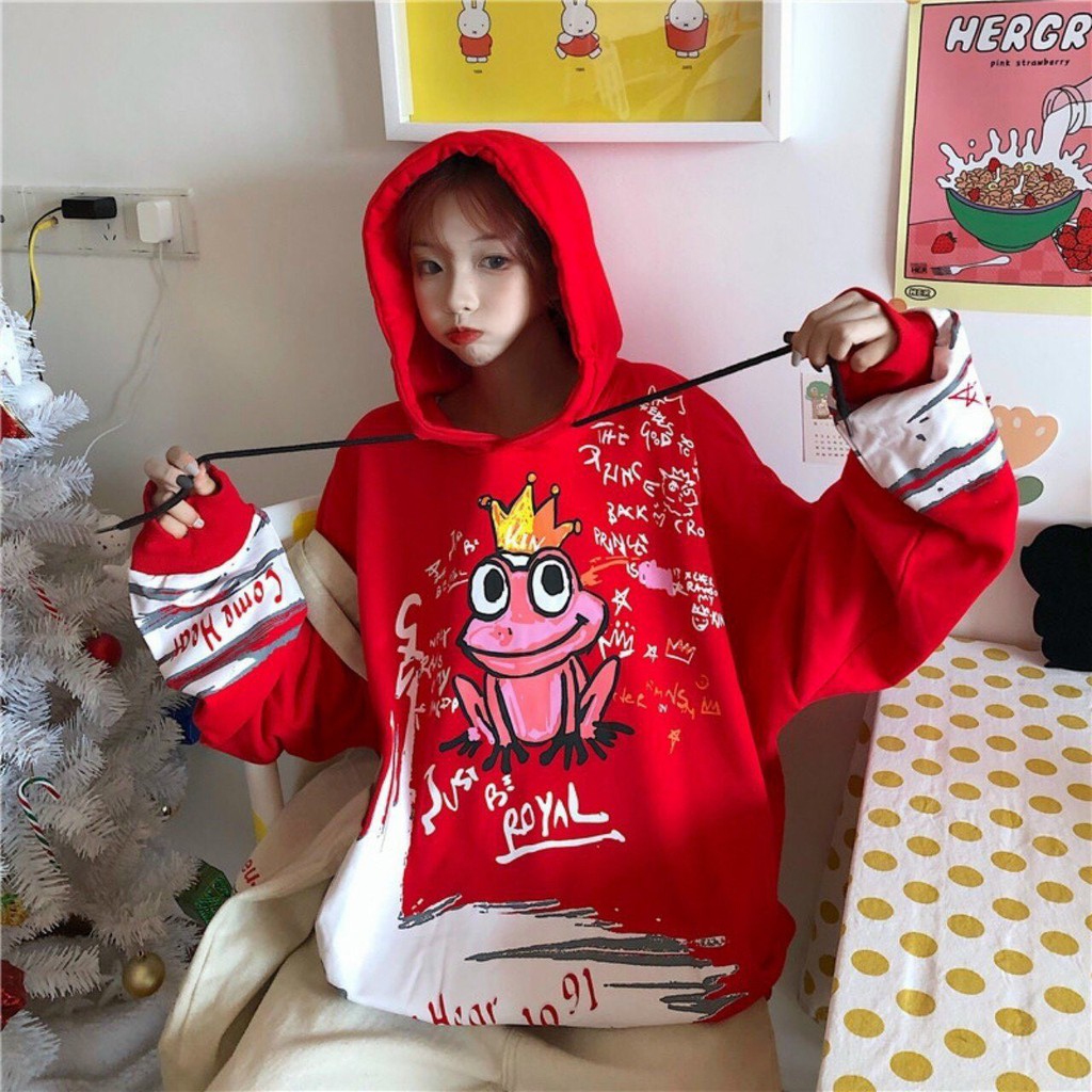 Áo khoác, áo hoodie unisex nam nữ nỉ ngoại form rộng hoàng tử ếch siêu dễ thươngl năng động thời trang học đường | BigBuy360 - bigbuy360.vn