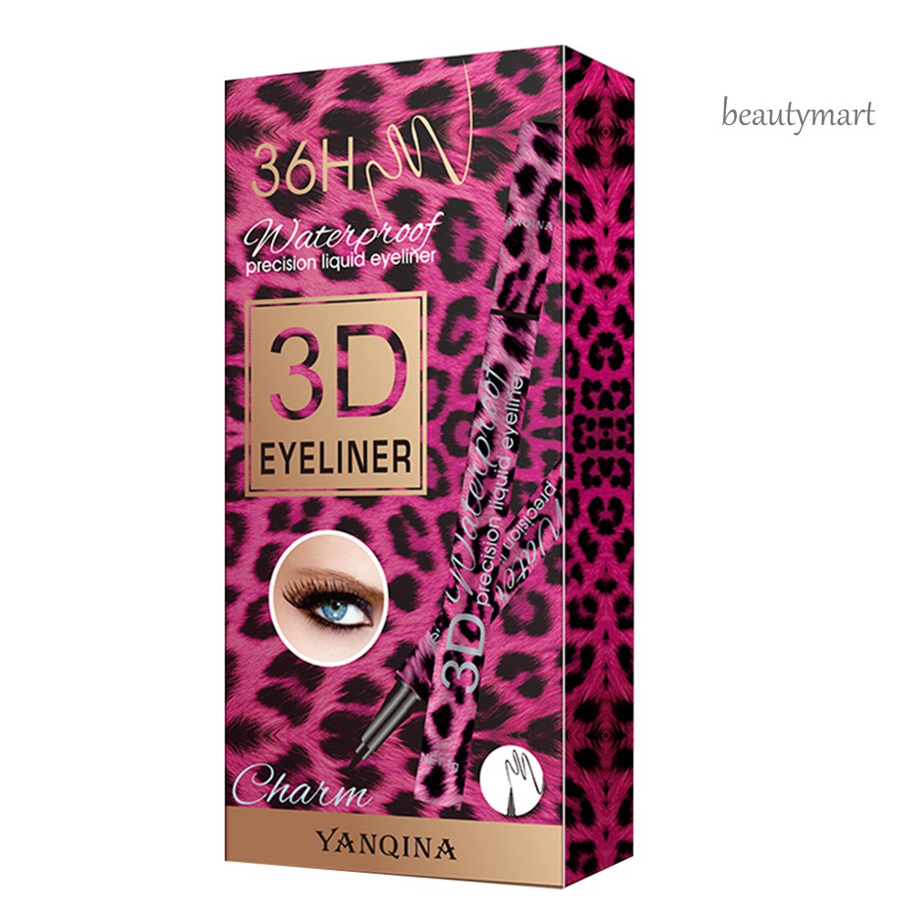 [Hàng mới về] Bút kẻ mắt dạng lỏng YANQINA nhanh khô không bị nhòe chống thấm nước có vỏ ngoài họa tiết da báo YB