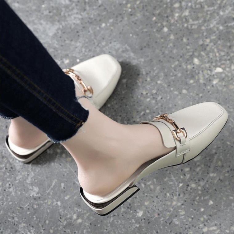Sục nữ gót vuông da mềm khóa chữ BIG SIZE 35-43 FTP