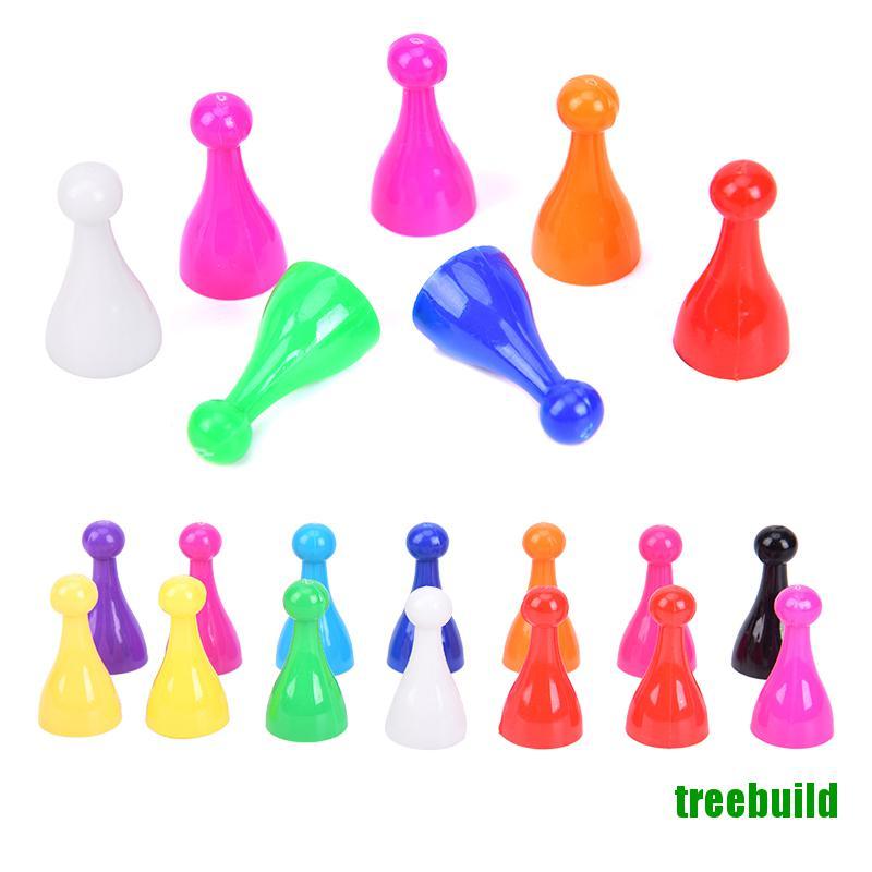 treebuild☆ 10Pcs Plastic Chess Pawn Pieces Board Card Games Halma Multi-Colors Accessories