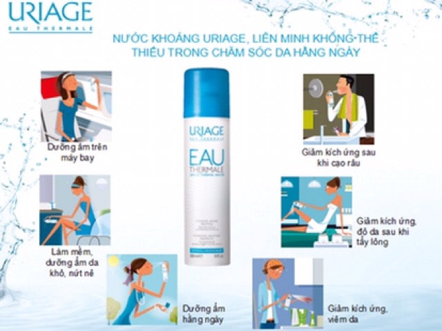 [TEM CHÍNH HÃNG] Nước Xịt Khoáng Uriage Thermal Water 50ml - 150ml - 300ml