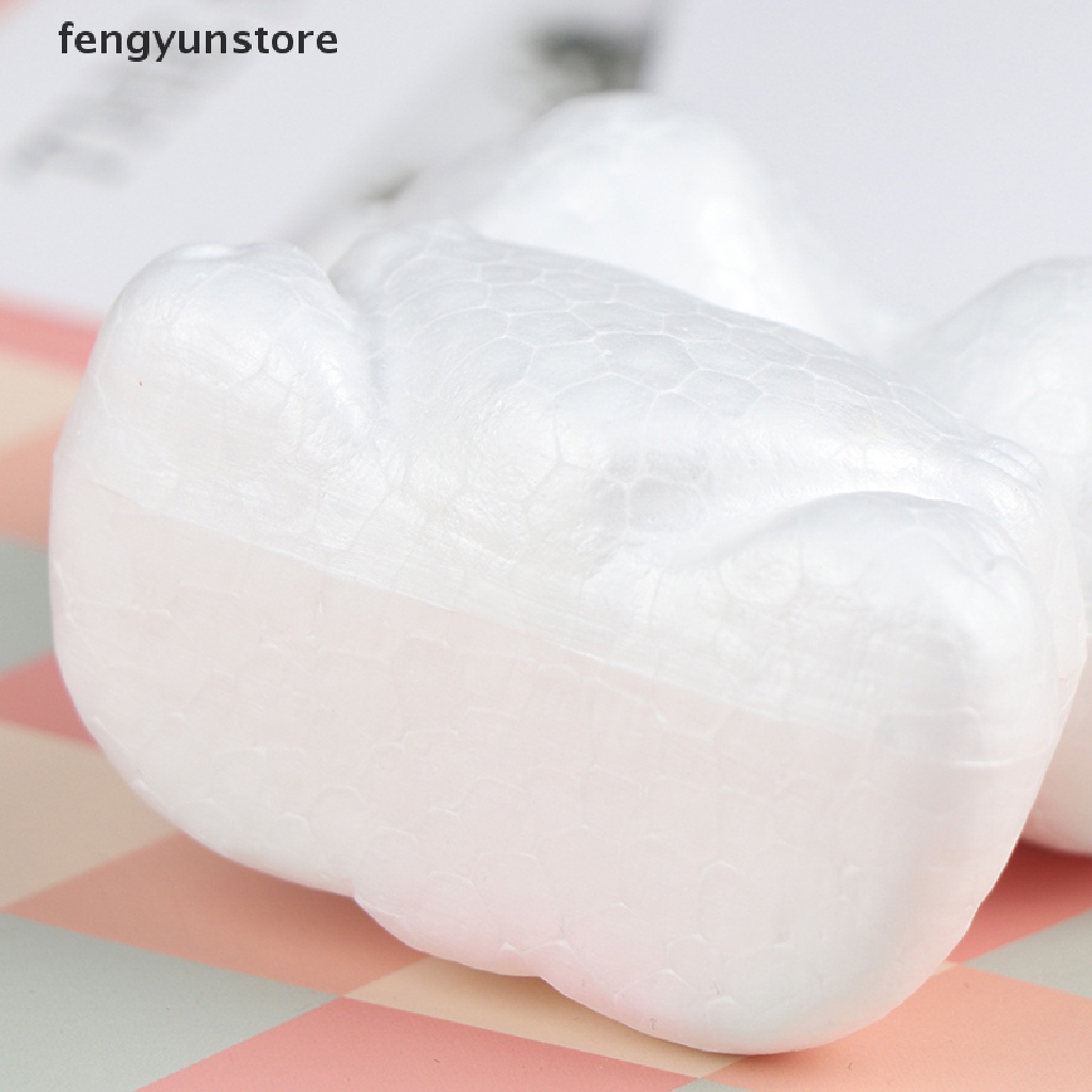 Mô hình chú gấu bằng xốp polystyrene màu trắng trang trí Giáng Sinh DIY độc đáo