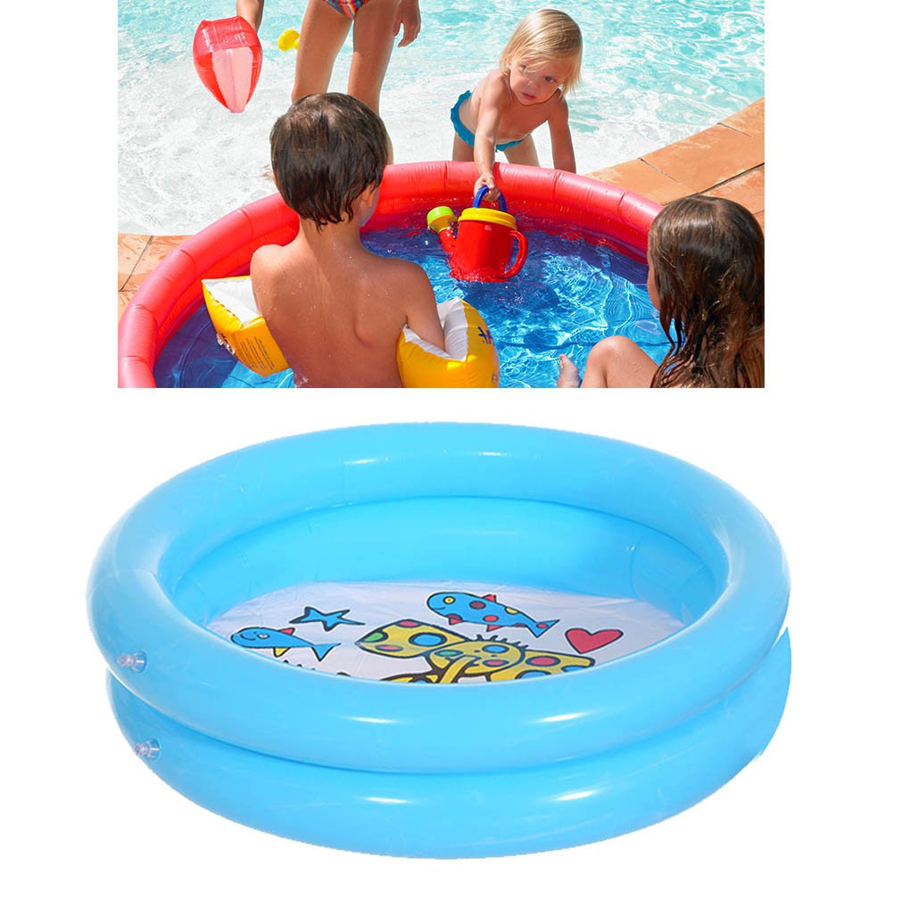 Children Inflatable Raft Kids Beach Swimming Pool PVC Cartoon Printing Leak-proof Round Boat