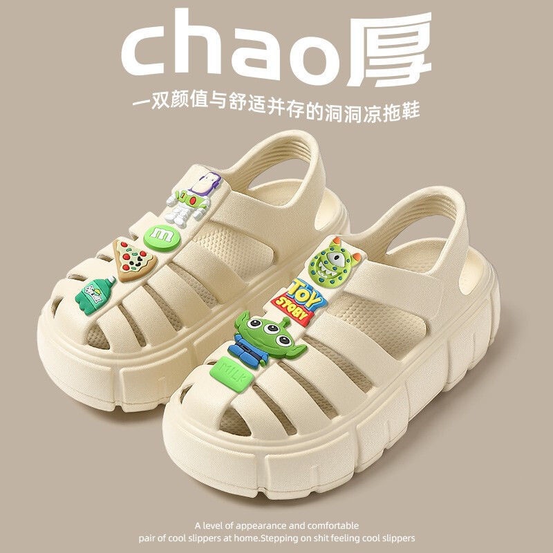 Giày Sandal Đế Dày Chống Trượt Họa Tiết Hoạt Hình Thời Trang Mùa Hè Cho Nữ