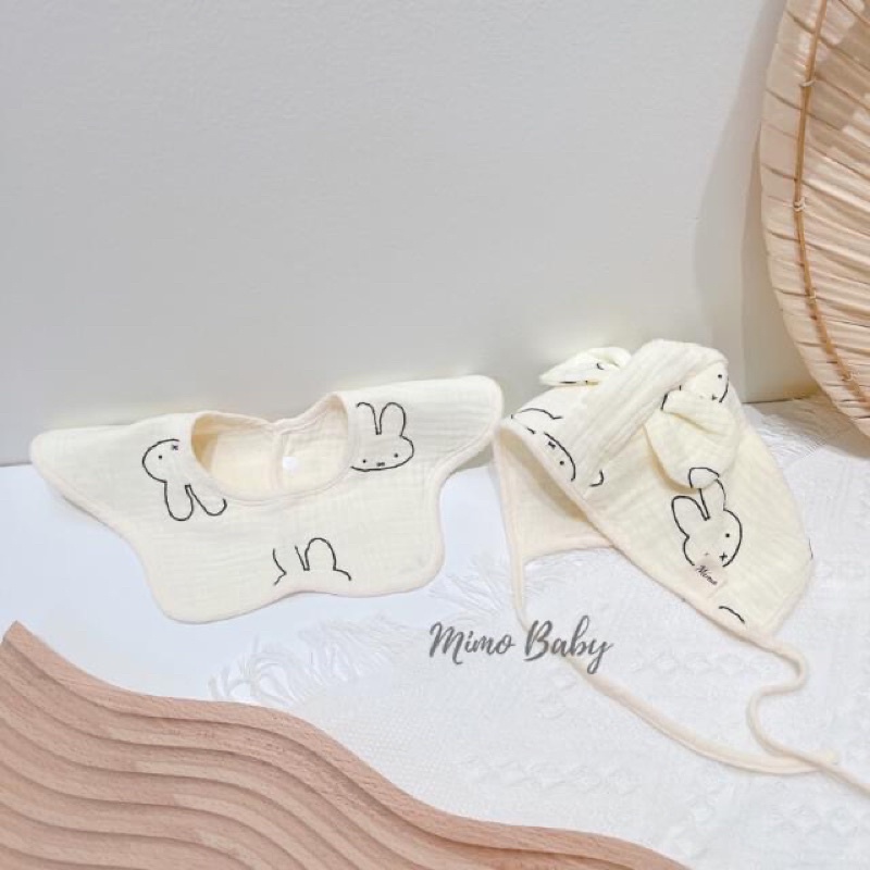 vải xô muslin 2 lớp cao cấp mềm mịn thấm hút siêu đỉnh hình thỏ trắng to