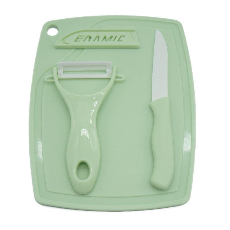 Bộ dụng cụ cắt gọt hoa quả 2 trong 1 kèm thớt