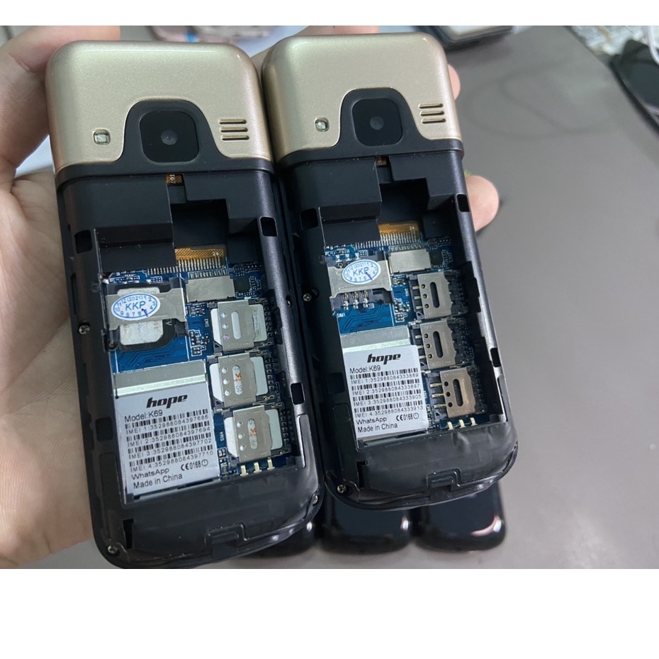 Điện thoại 4 sim chính hãng Hope k69, nhỏ gọn nhiều tính năng, có giả giọng nói