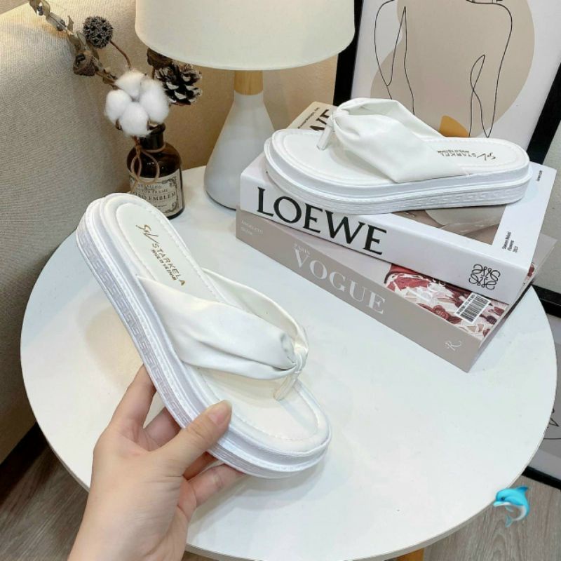 Free ship Dép kẹp bánh mì xỏ ngón quai nhún đế cao 4p 001