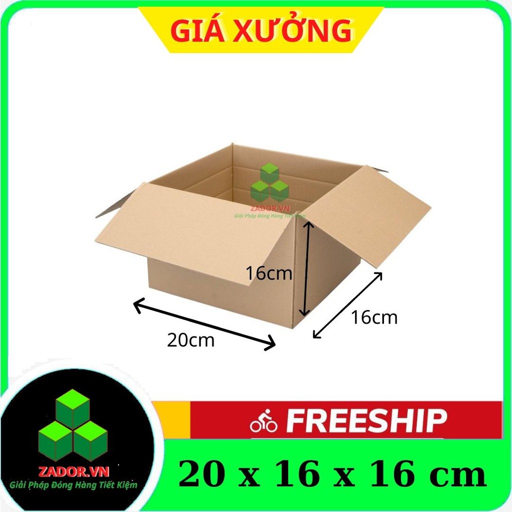 Combo 10 hộp carton Size 20x16x16 Thùng Carton Đóng Hàng Zador