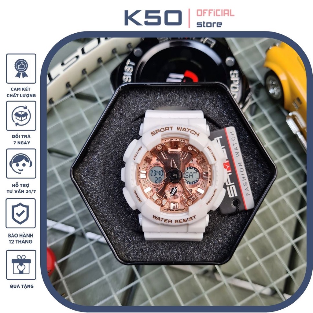 Đồng hồ nam nữ sanda 6033 kim điện tử thể thao