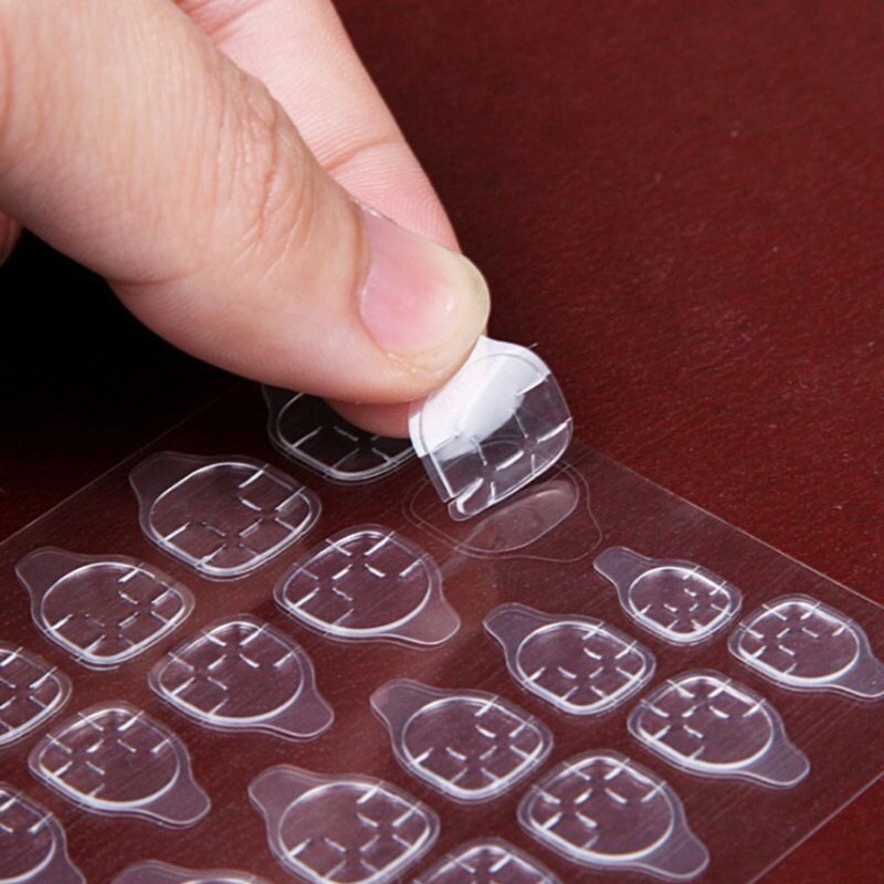 Miếng dán móng silicon 2 mặt - keo 24h nailbox dùng tái sử dụng móng