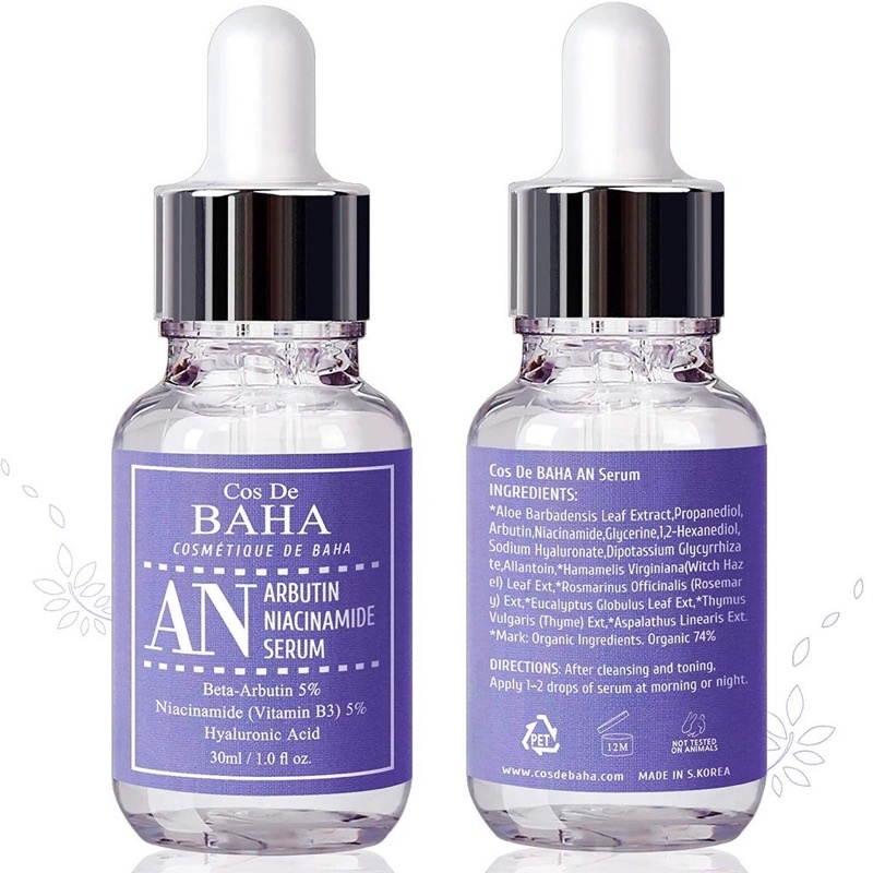 Serum Cos De BAHA Niacinamide 5% + Arbutin 5% + Hyaluronic Acid - Hỗ Trợ Làm Đều Màu Da 30ml