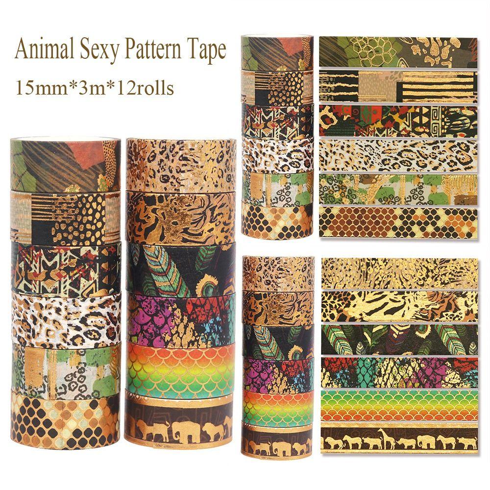 PINEVN Set 12 Cuộn Băng Keo Dán Trang Trí Sổ Lưu Niệm