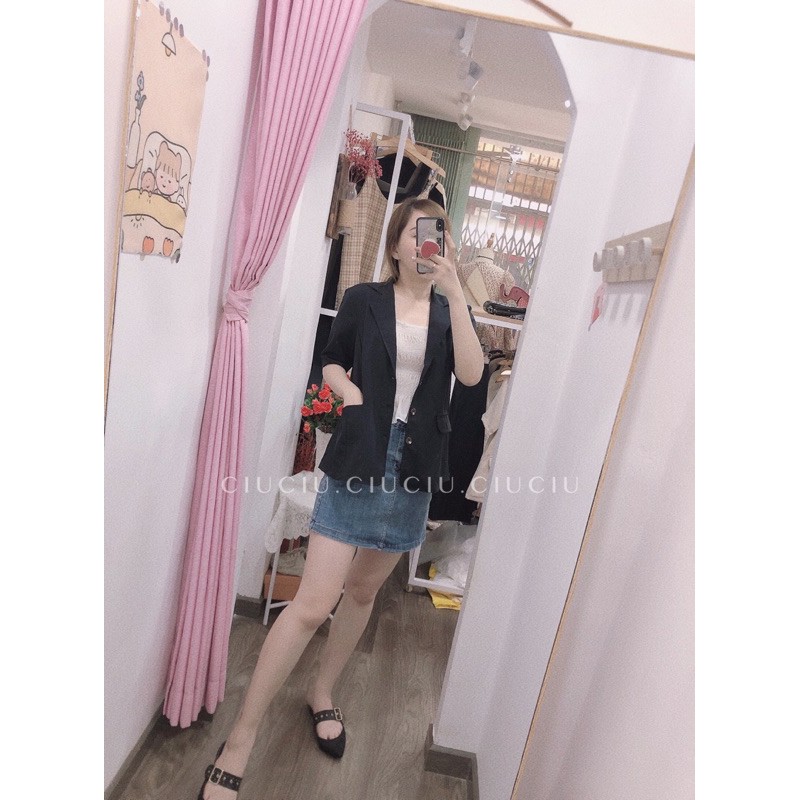 Khoác Vest Tay Ngắn Túi Gập | BigBuy360 - bigbuy360.vn