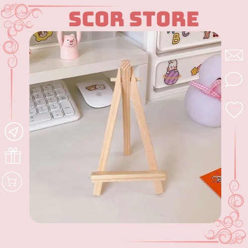 Giá đỡ khung ảnh bằng gỗ kệ trưng bày điện thoại decor hình tam giác bằng gỗ sáng tạo độc đáo SCOR STORE SC128