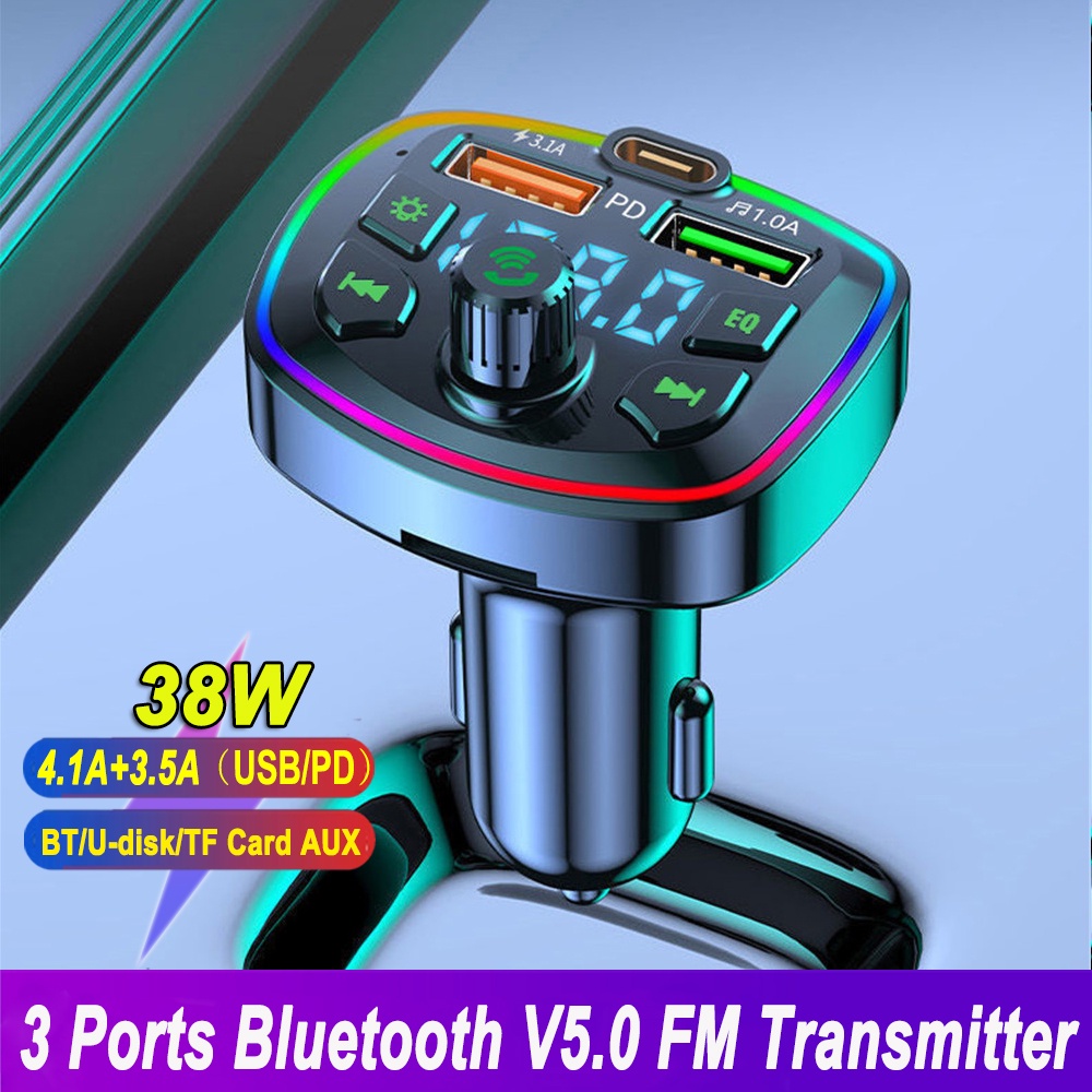 Tẩu Sạc Trên Xe Hơi Bluetooth 5.0 Hỗ Trợ Mp3 / Dual Usb Qc 3.0+Pd Type C | BigBuy360 - bigbuy360.vn