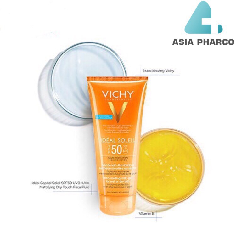 Kem chống nắng ngăn sạm da, giảm thâm nám không gây nhờn rít có SPF 50 Vichy