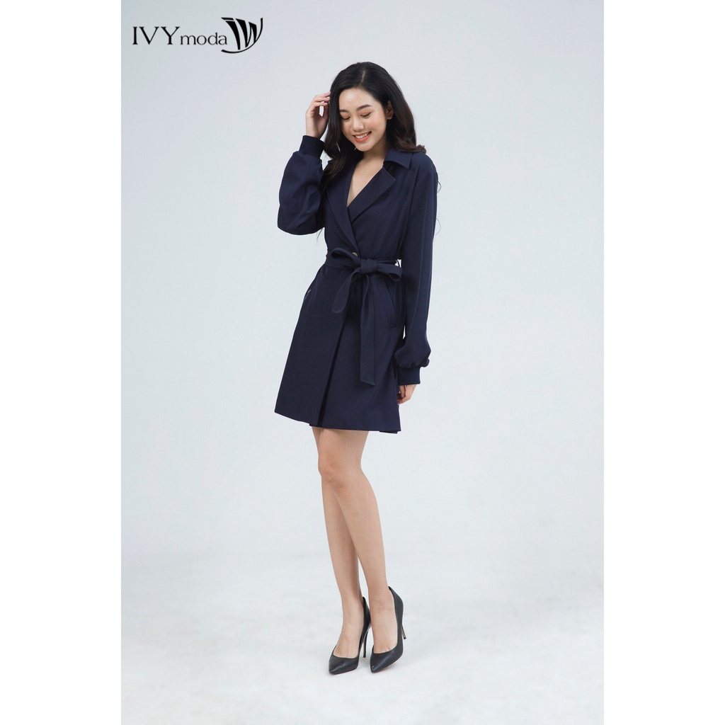 Áo khoác nữ tay bồng kèm đai IVY moda MS 71M5035