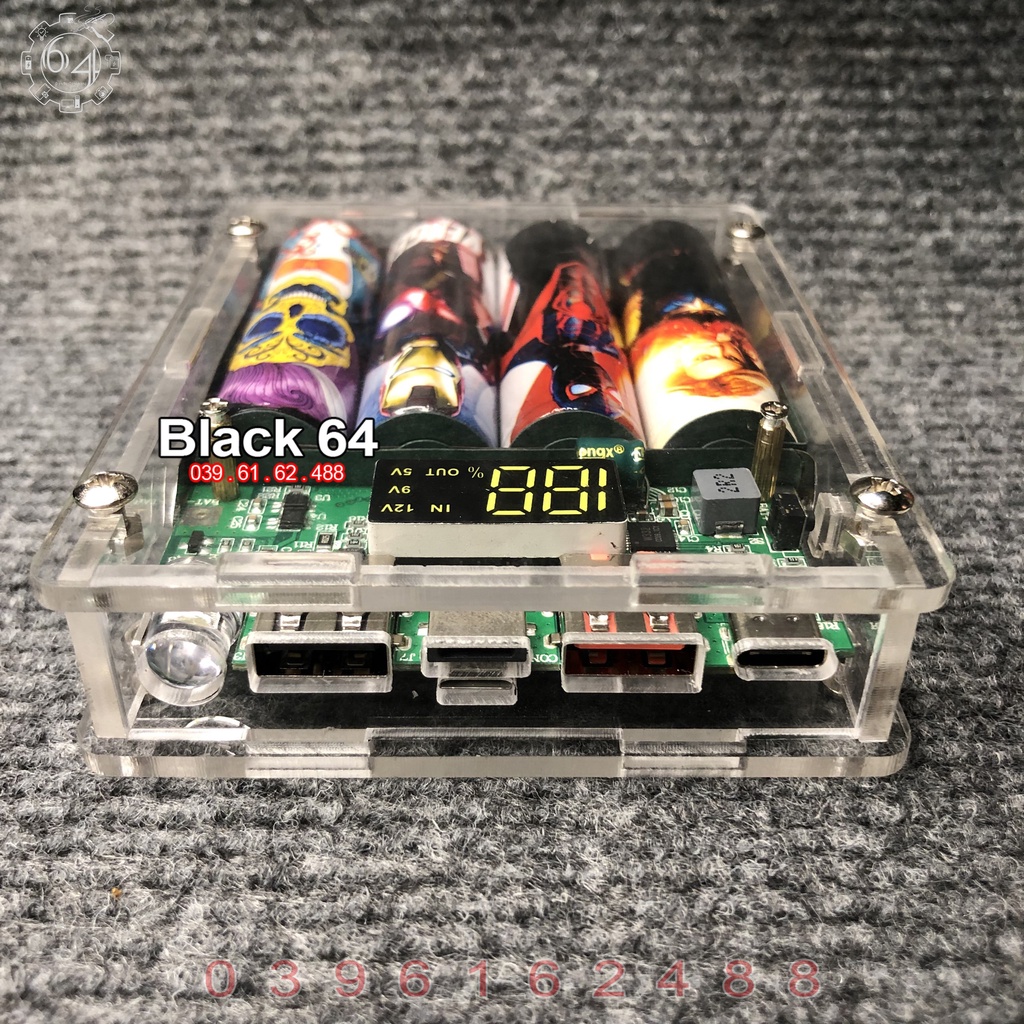 Sạc dự phòng 10.400 mah mica trong suốt siêu ngầu