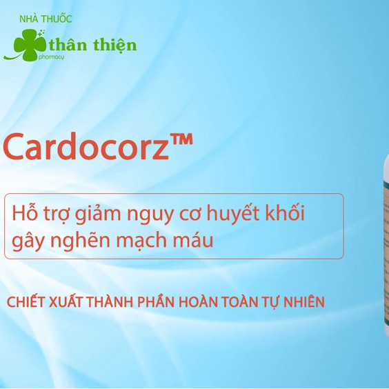 Cardocorz – Hỗ trợ giảm đau thắt ngực do thiếu máu cơ tim, người đặt stent và có nguy cơ đột quỵ