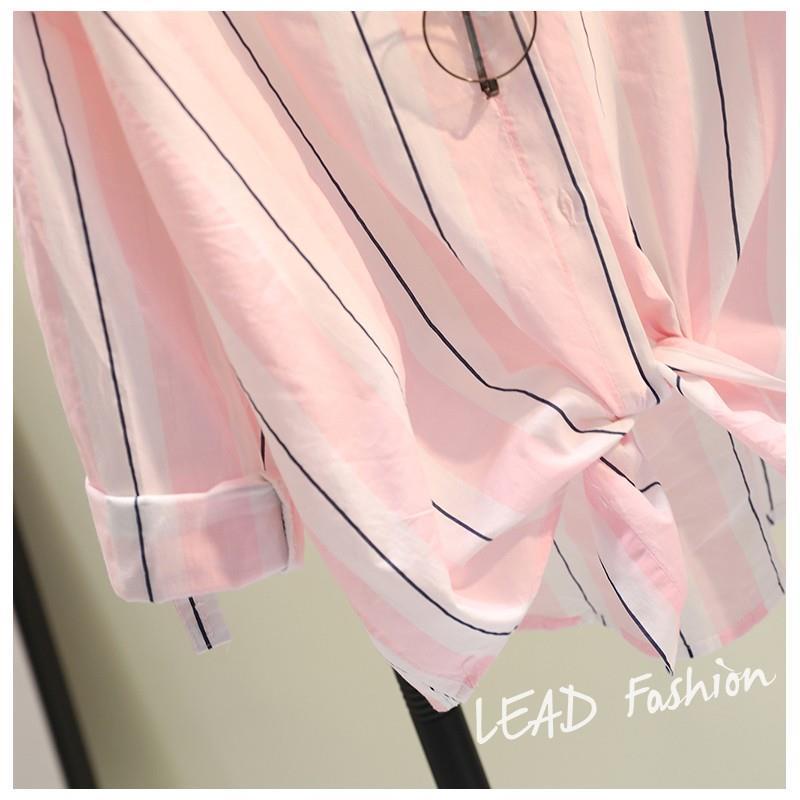 Áo Sơ Mi Tay Dài 100% Cotton Họa Tiết Kẻ Sọc Phong Cách Hàn Quốc Thời Trang Mùa Thu Mới 2023 Cho Nữ