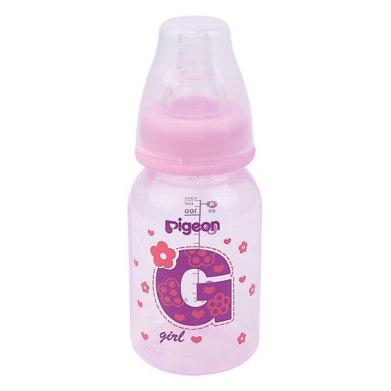 Bình sữa Pigeon GIRL cổ chuẩn (cổ hẹp) nhựa PP cao cấp 120ml / 240ml (Thương hiệu Nhật Bản)