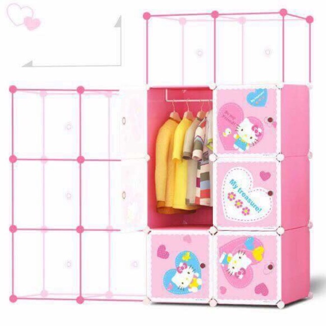 Tủ nhựa ghép hello kitty 6 ô