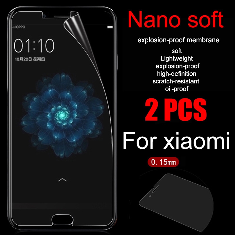 Set 2 Kính Cường Lực Nano Chống Cháy Nổ Cho Xiao Mi 9 9se 8 8se 6 6x 5x Note 3 Red Mi Note 7 Pro