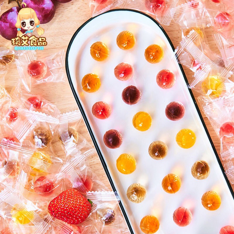 1 TÚI 125G KẸO THẠCH NHÂN CHẢY VỊ HOA QUẢ DẺO DAI THƠM NGON ĂN VẶT NỘI ĐỊA