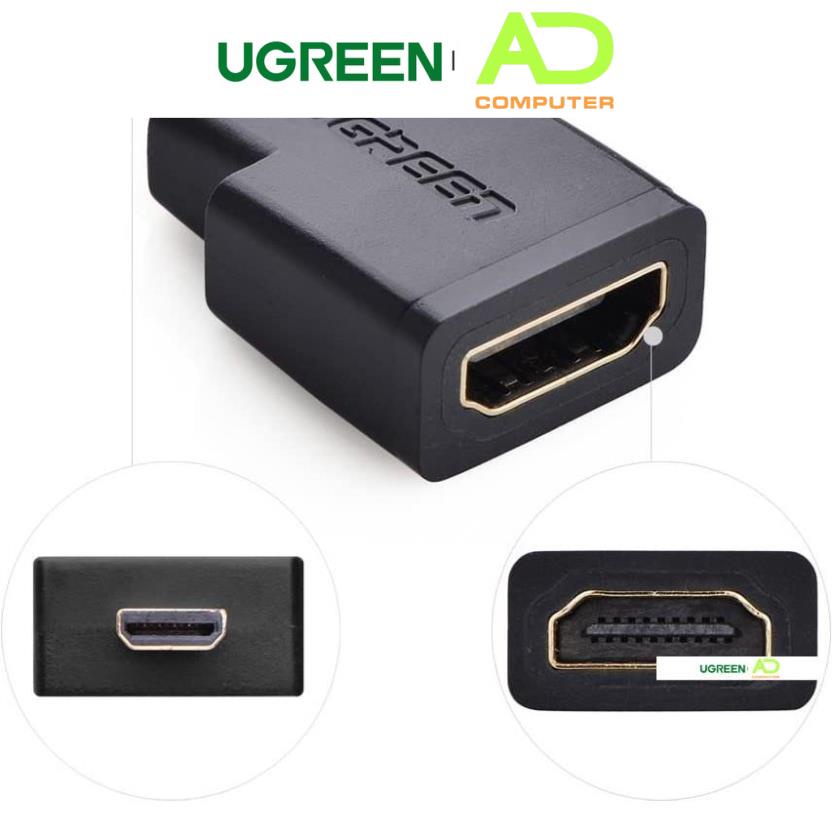 Đầu chuyển đổi micro HDMI male to hdmi female - UGREEN 20106 - (màu đen)