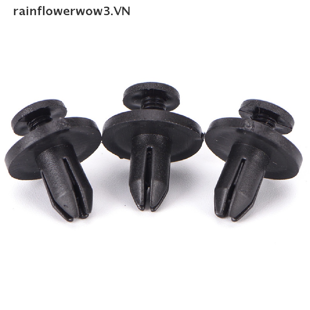 FENDER Set 50 Đinh Tán Nhựa Màu Đen 6Mm Chuyên Dụng Cho Cản Trước Xe Hơi