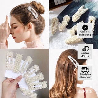 Kẹp tóc nữ đính ngọc trai nhân tạo, kẹp tóc mái ngọc trai xinh xắn