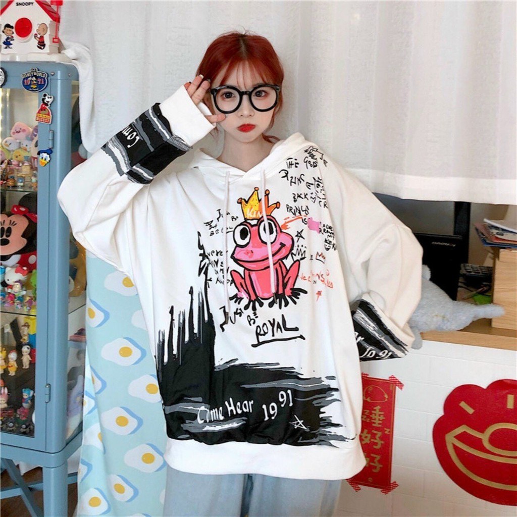 Áo khoác, áo hoodie unisex nam nữ nỉ ngoại form rộng hoàng tử ếch siêu dễ thươngl năng động thời trang học đường | BigBuy360 - bigbuy360.vn