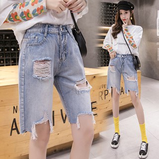 Quần jean lửng rách cá tính (Hàng oder chuẩn hình 100%)