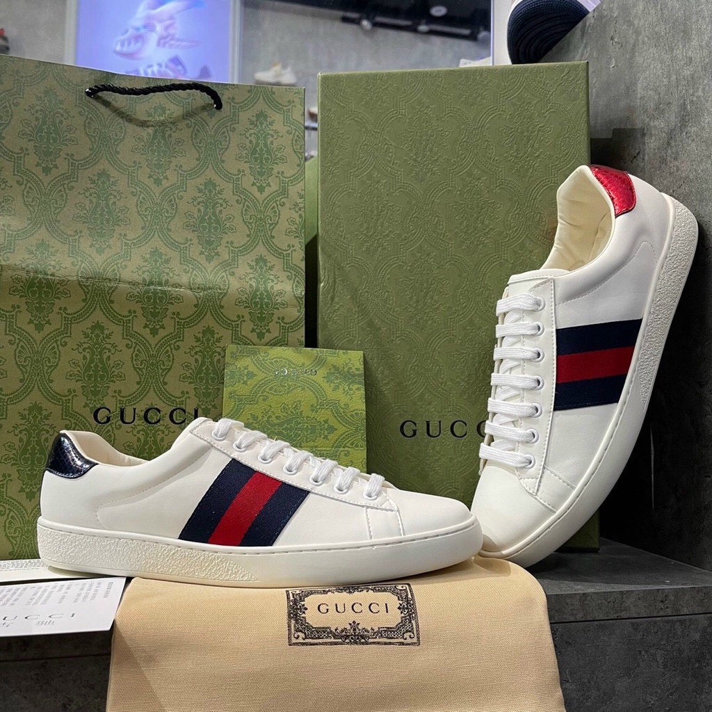 GIÀY GUCCI CAO CẤP QUANGHR CHÂU FULL BOX TANG THẺ GIẤY GÓI FREE SHIP, GIÀY GUCCCI nam nữ bản cao
