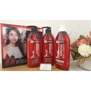 Bộ 2 dầu gội 1 dầu xả mềm mượt tinh chất nhân sâm đỏ - 3W CLINIC Red ginseng shampoo