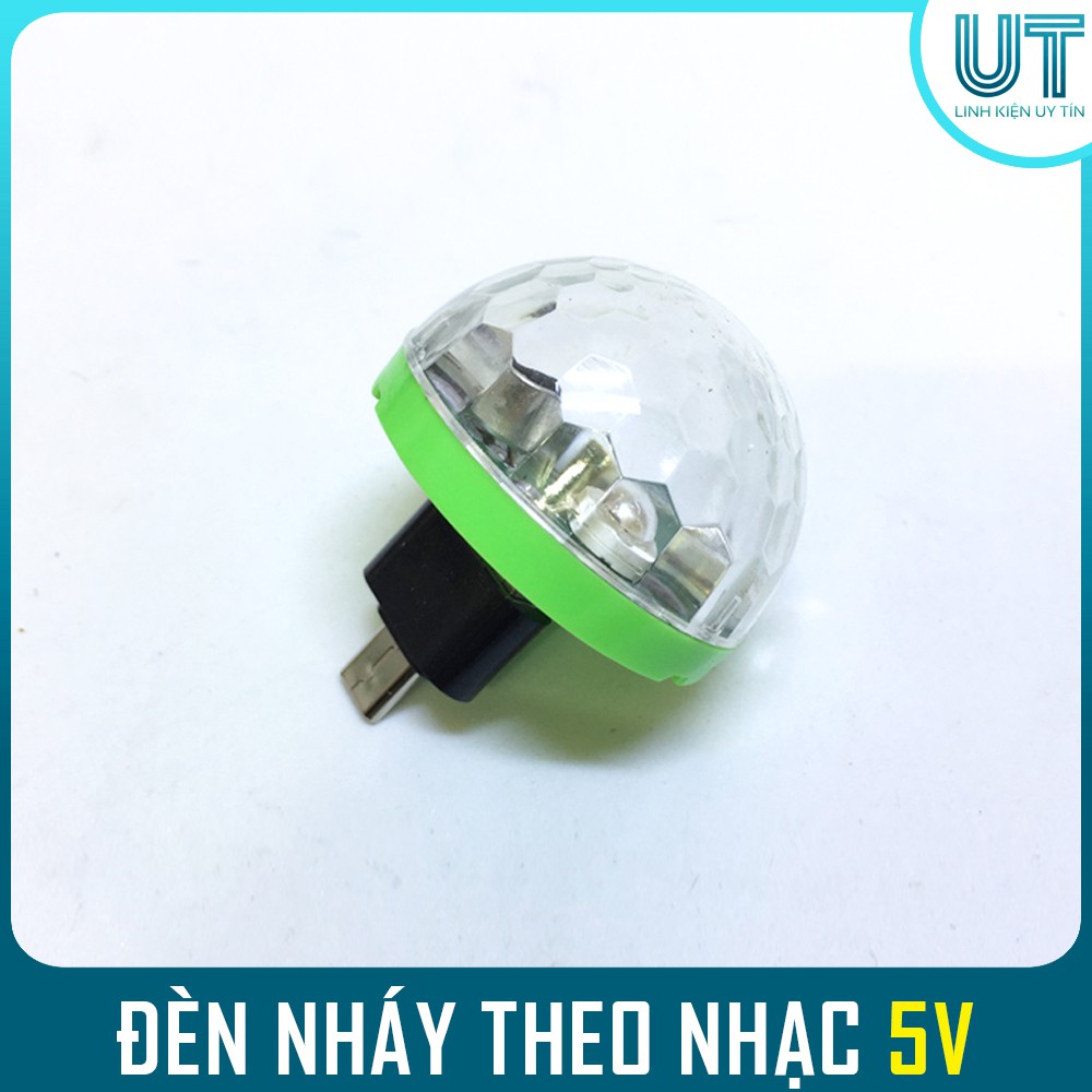 Đèn Led 7 Mầu Pha Lê Nháy Theo Nhạc 5V - kết nối qua điện thoại hoặc sạc dự phòng