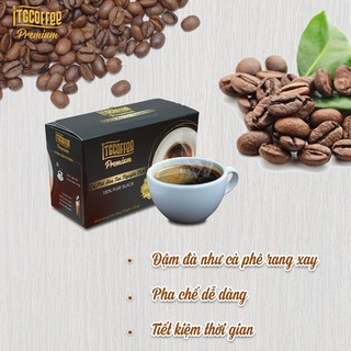 [NHẬP THUTITG1 giảm 10% đơn 150K] Cà phê ĐEN nguyên chất ITGCOFFEE PREMIUM - 100% pure black - Hộp 30g (12 gói x 2.5g)