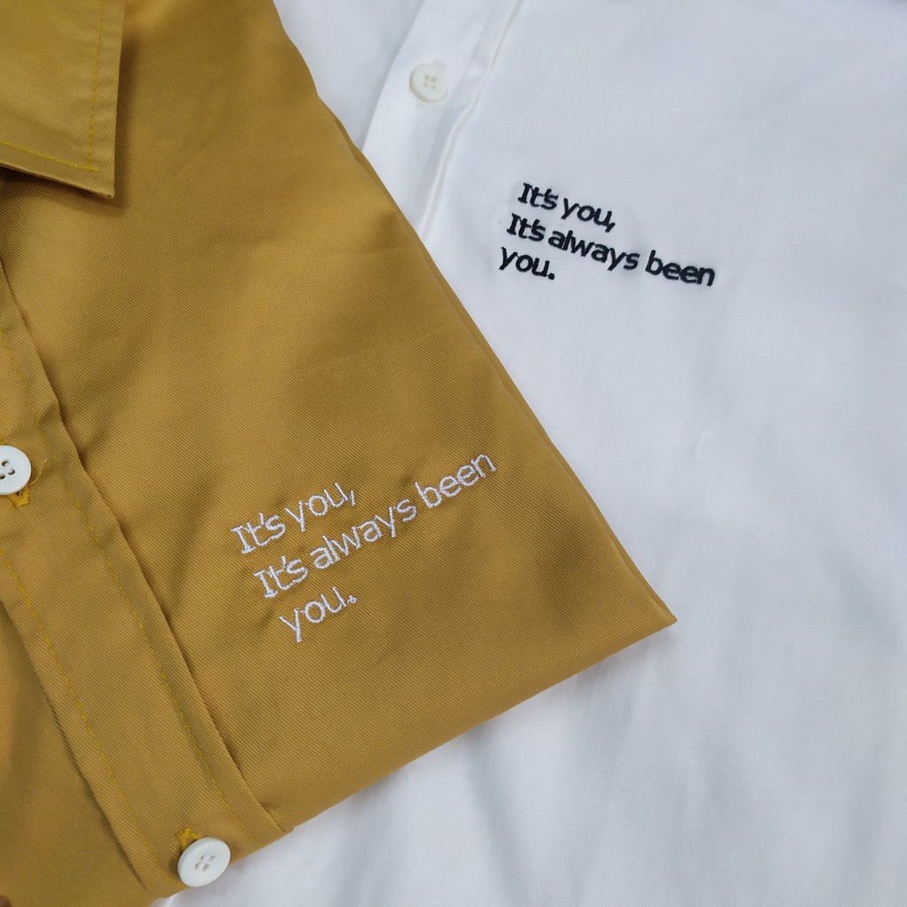 Áo sơ mi nam hàn quốc thêu It's you - Áo Flannel Nam | BigBuy360 - bigbuy360.vn