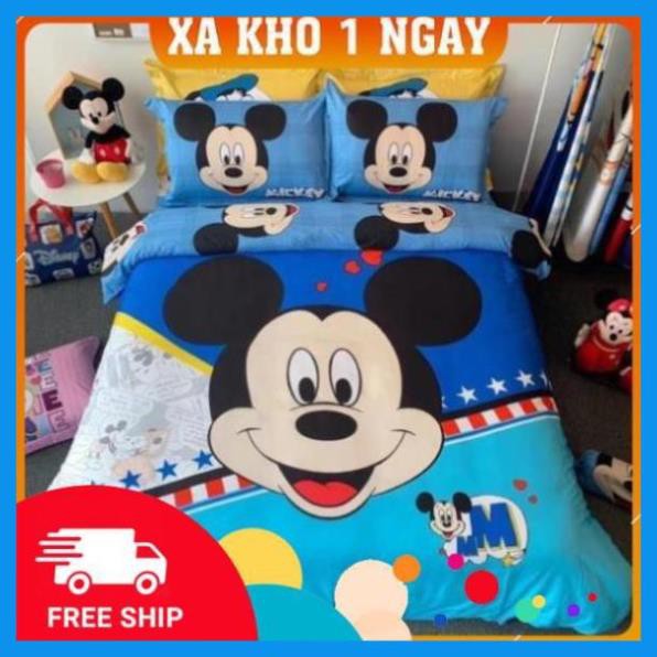 Bộ ga gối cotton hoạt hình DISNEY mẫu chuột MICKY dành cho bé