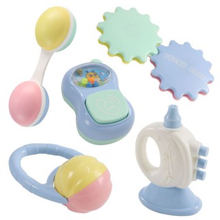 Bộ Lục Lạc Xúc Xắc, Gặm Nướu, 5Chi Tiết  - ĐỒ CHƠI CHO TRẺ SƠ SINH Tập Cầm Nắm Và Nhận Biết