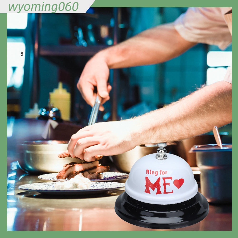 2 cái Chuông cho bữa ăn bằng thép không gỉ Tay bấm chuông Quầy thực phẩm cho quầy bar nhà hàng Sơn trắng