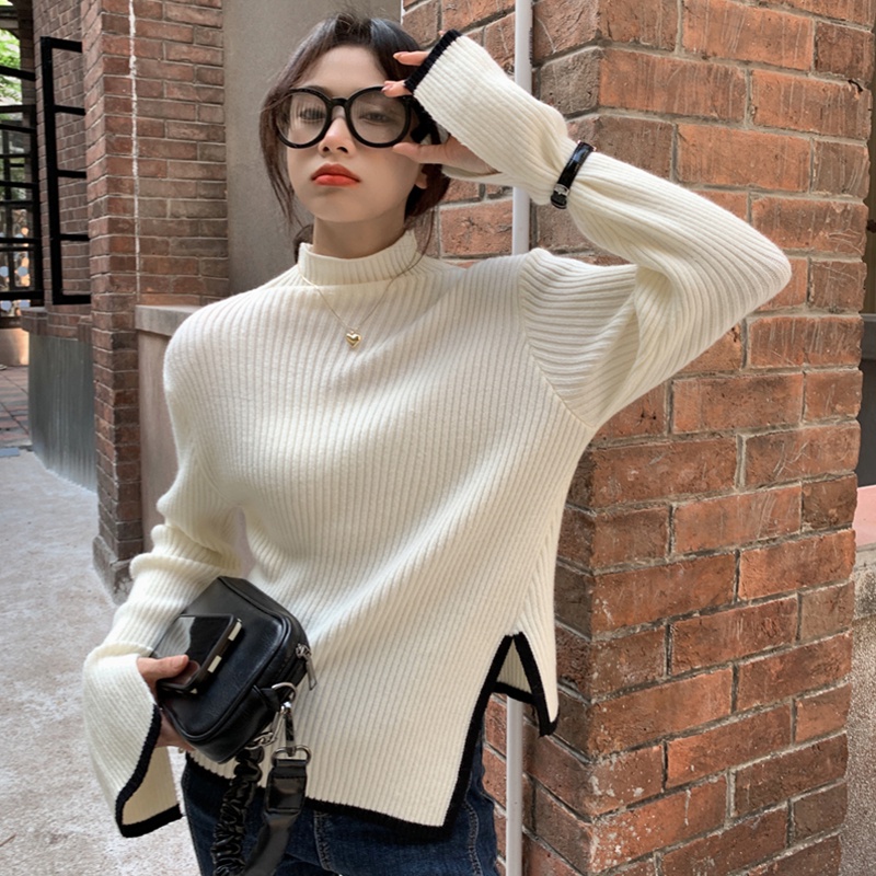 Áo Sweater Cổ Lọ Thiết Kế Mới Thời Trang Mùa Đông Theo Phong Cách Hàn Quốc Cho Nữ