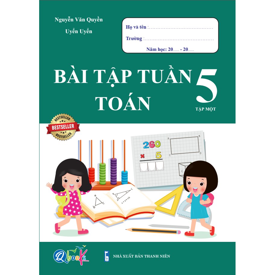 Sách - Combo Bài Tâp Tuần và Đề Kiểm Tra Toán - Tiếng Việt 5 - Học Kì 1 (4 cuốn)