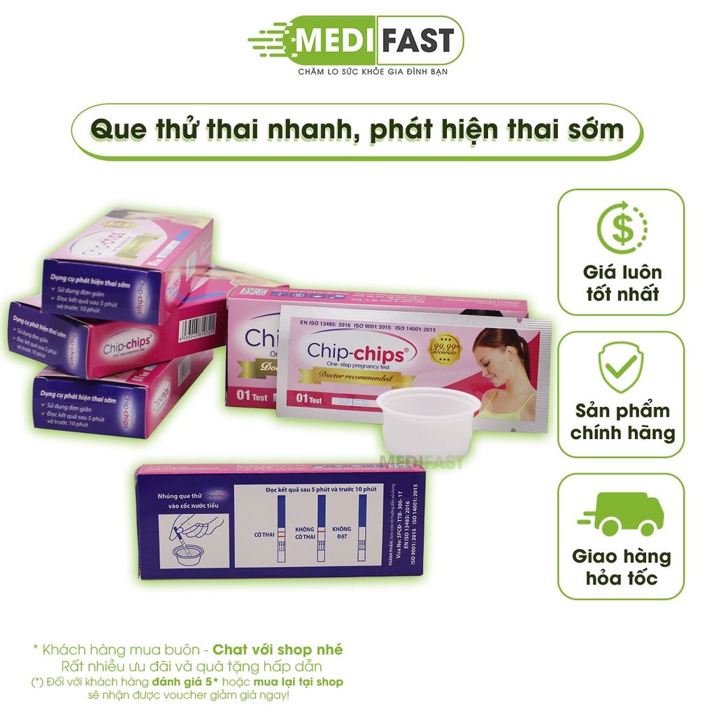 Que thử thai Chipchips - Giao hàng kín đáo, che tên sản phẩm - Test thai Chip chip