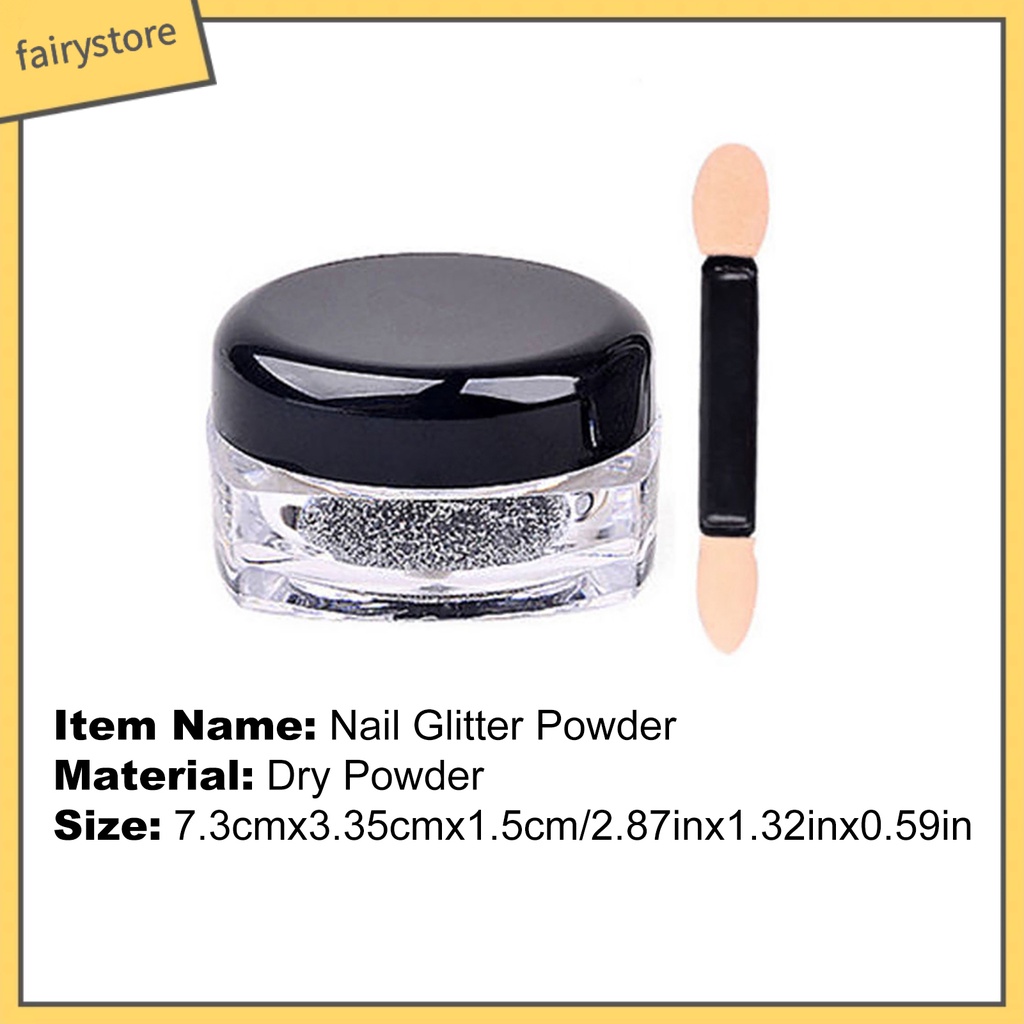 Lọ bột kim tuyến lấp lánh sáng bóng kèm cọ dùng trang trí móng tay nghệ thuật độc đáo