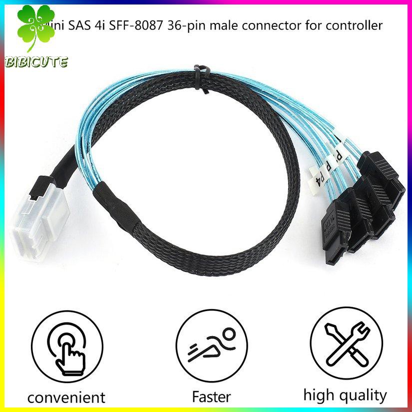 Cáp Chuyển Đổi Sas 4i Sff-8087 36p 36-pin Sang 4 Sata 7pin 0.5m | BigBuy360 - bigbuy360.vn