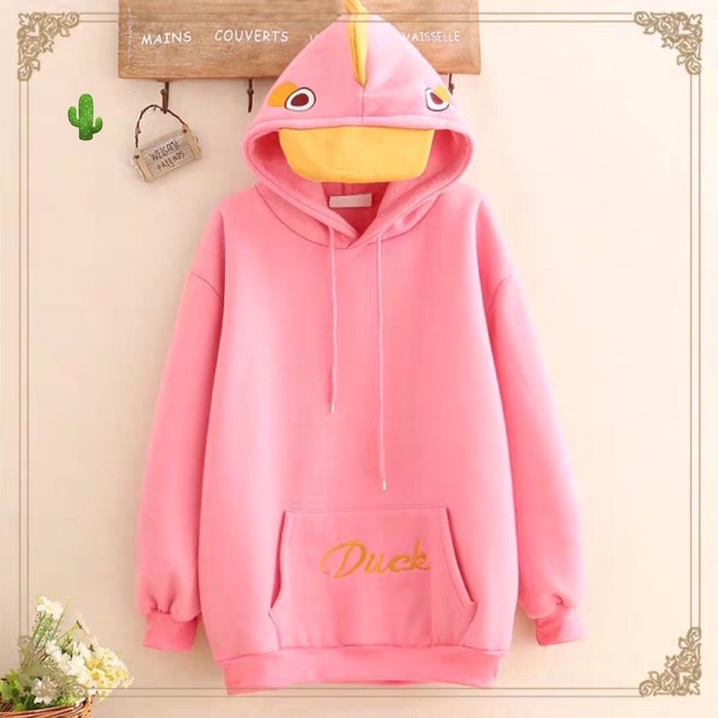 🌵Áo hoodie thêu duck kết hợp cái mũ mõ vịt rất ngầu ( áo khoác nỉ bông) | BigBuy360 - bigbuy360.vn