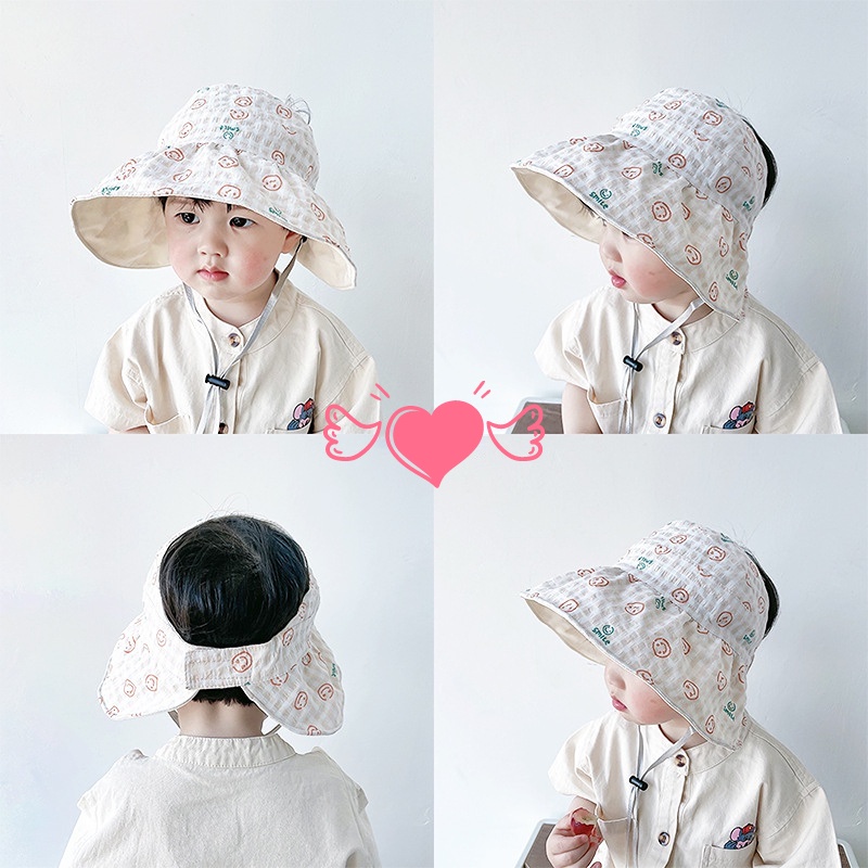 Mũ Vành Rộng Chống Tia UV Dễ Thương Cho Bé 0-8 Tuổi